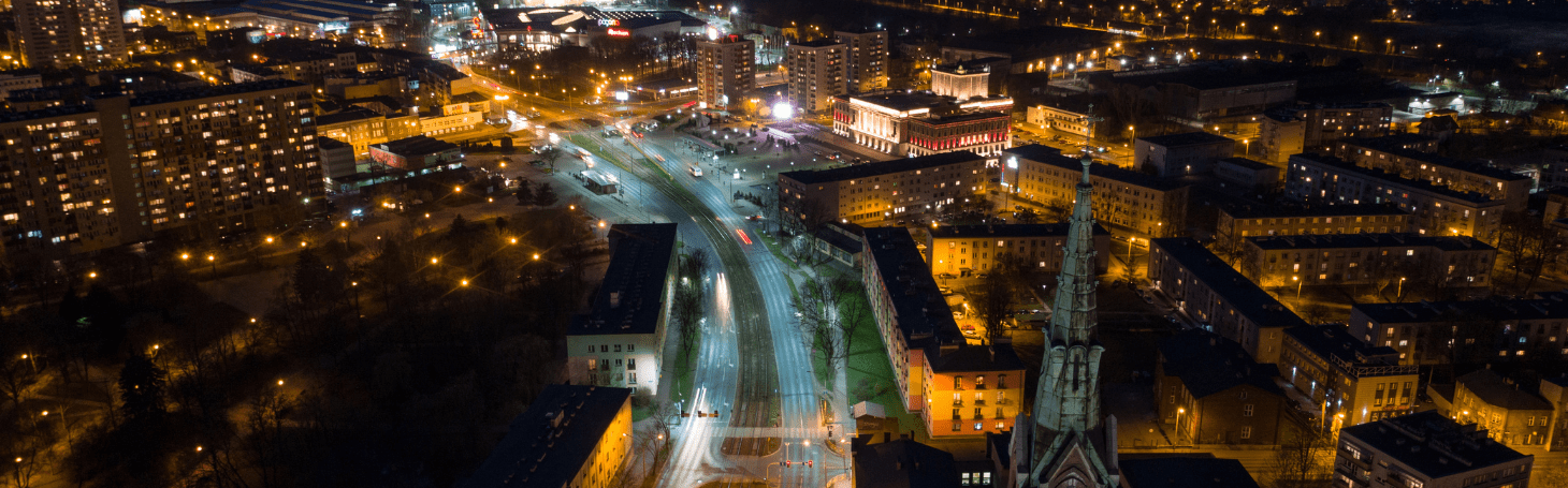 Panorama of the city at night