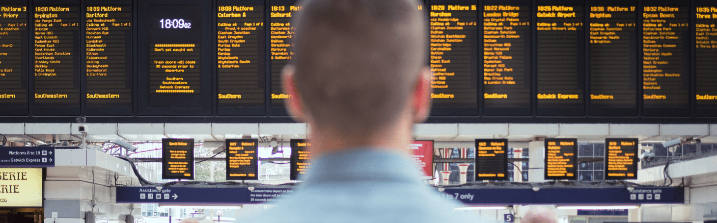 Man checking timetable
