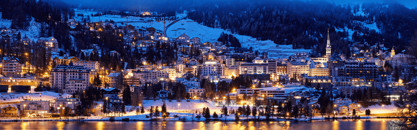 St. Moritz panorama by night