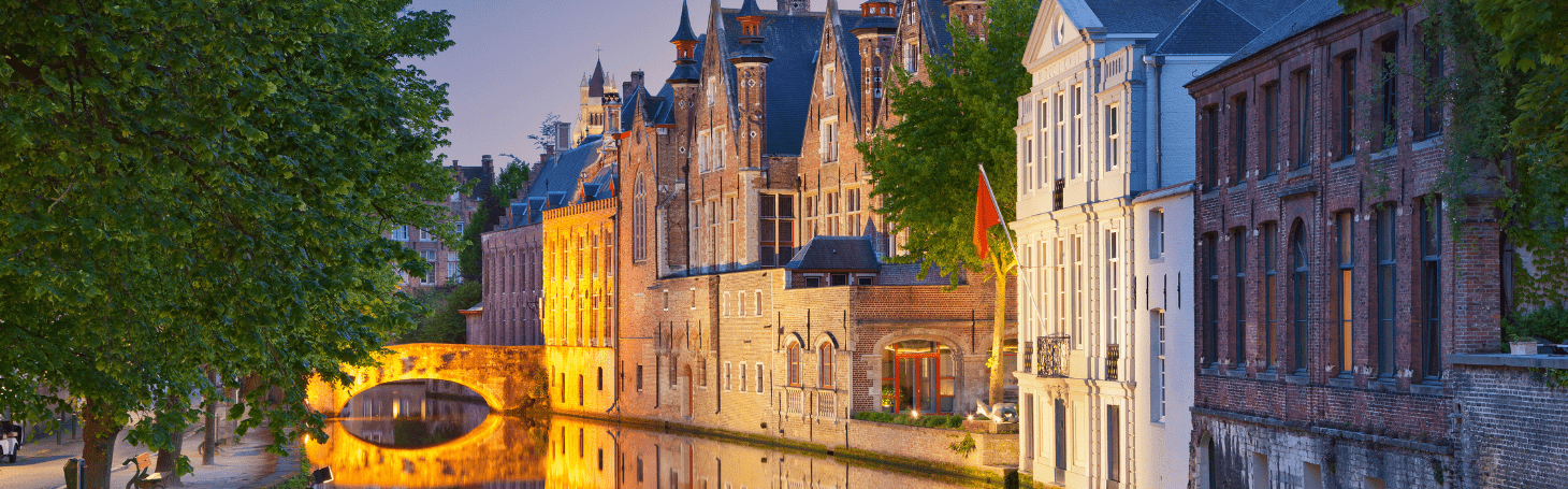 View of Bruges at night