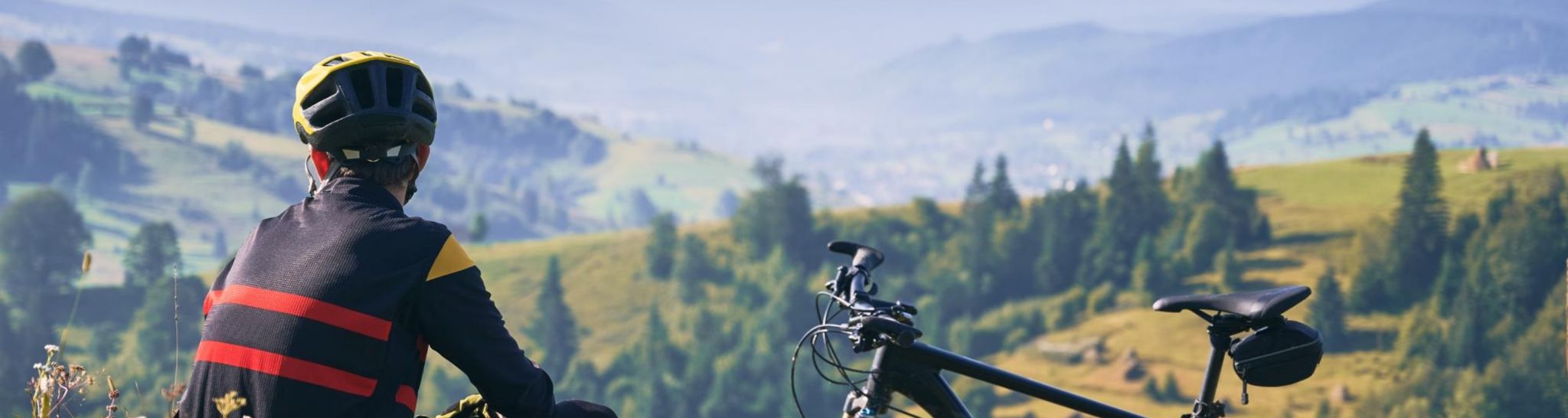 Cyclist in the mountains