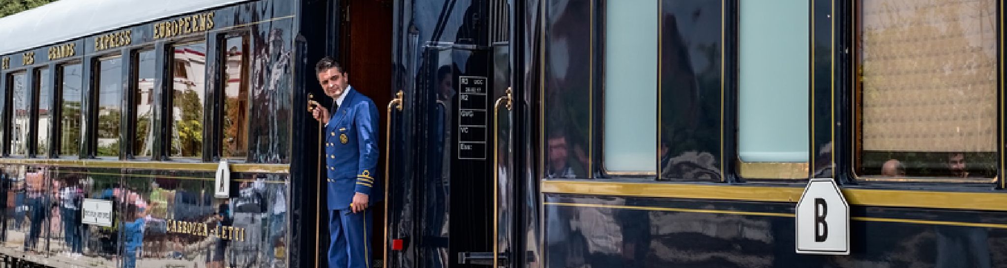Conductor looking out of the train