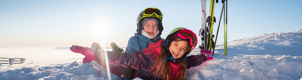 children with skis - winter holidays podkarpackie - attractions