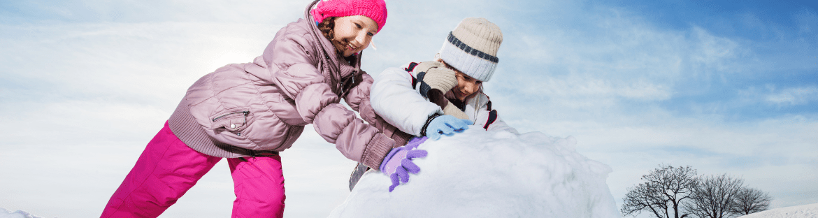 children with a snowball
