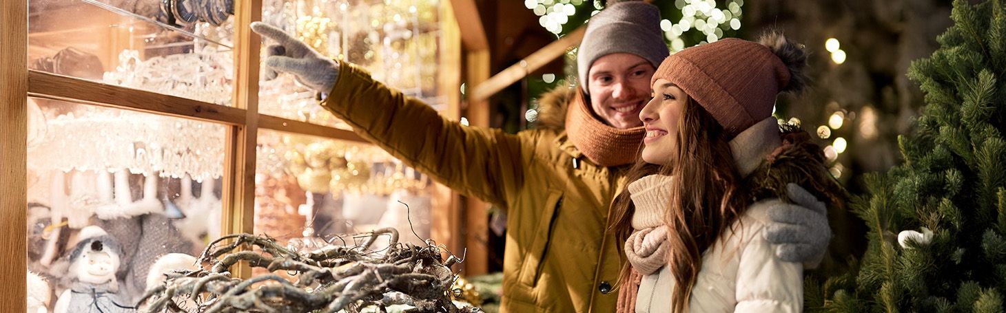 Couple at Christmas market