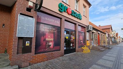 9-tka. Art. spożywcze. Dettlaff J., shop near Łeba station