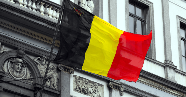 Belgian flag on a building