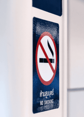 No-smoking sign on the train