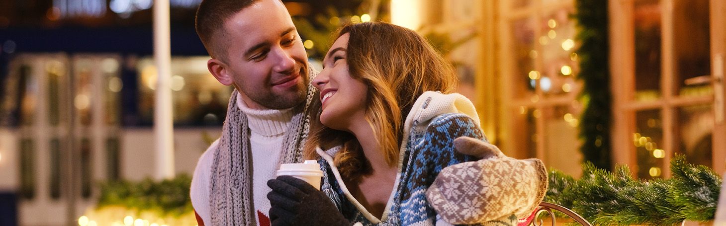 The couple at the Christmas market