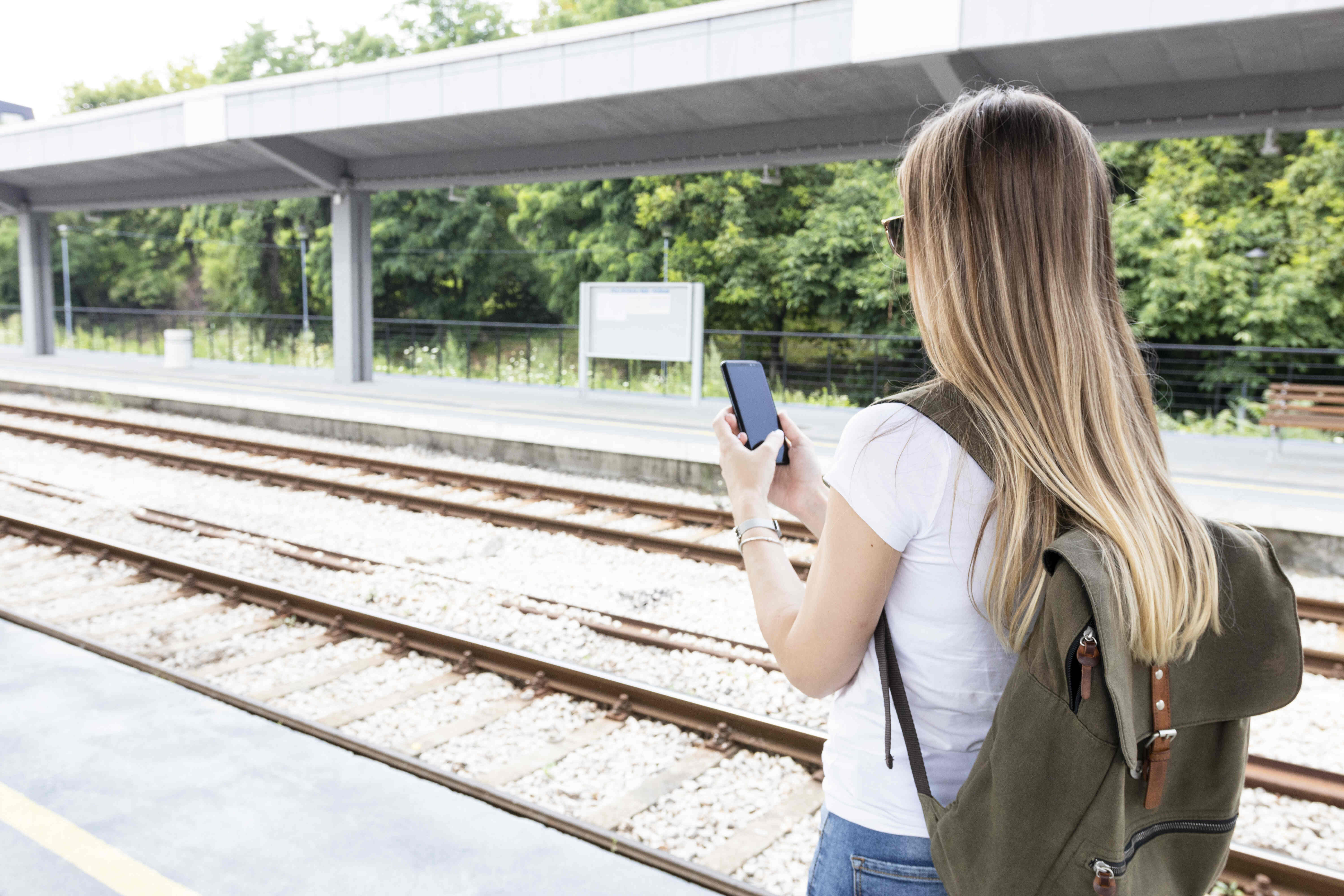 Woman at the train station