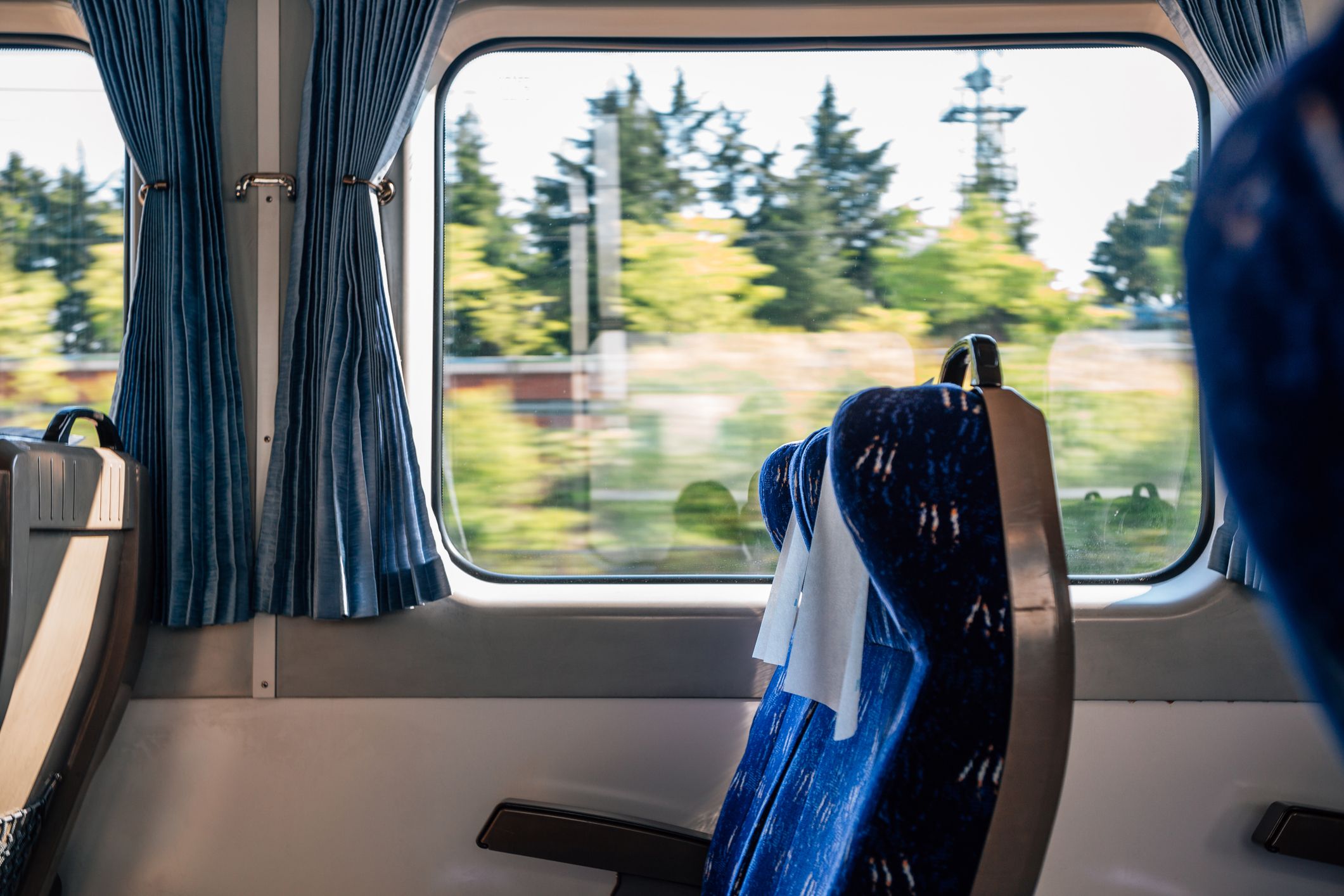 Cancelled trains interior view of seats on the train