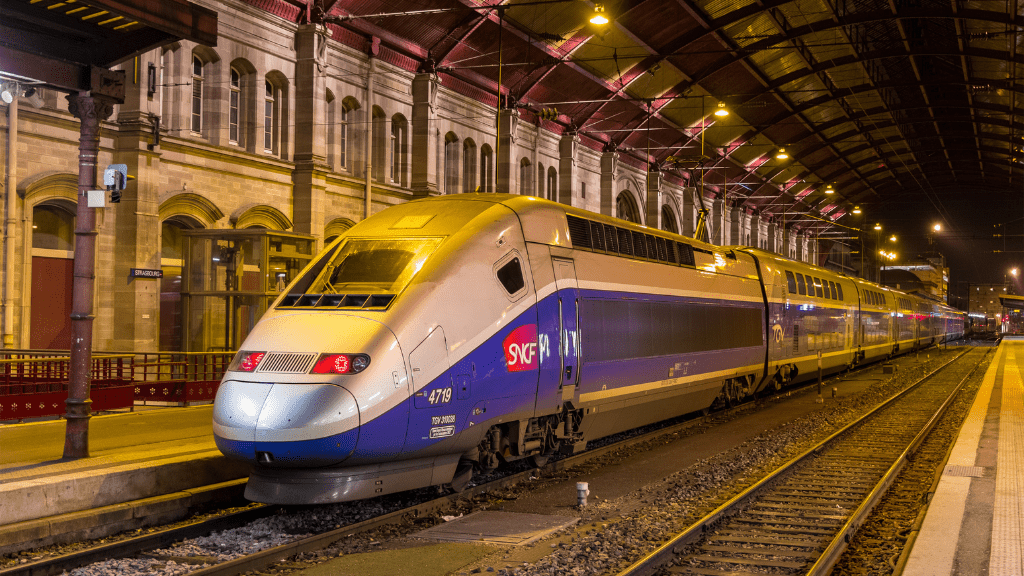 TGV - high-speed rail in France Train on the tracks
