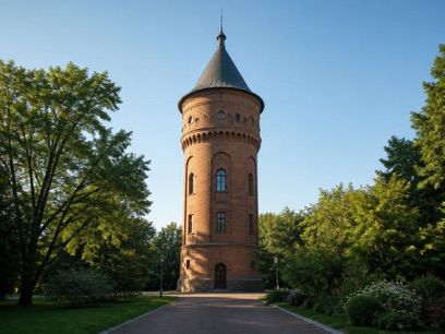 Kolejowa wieża ciśnień, atrakcja w pobliżu dworca Lubartów
